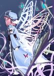  bad_id bad_pixiv_id bug butterfly butterfly_wings from_behind gochou_(atemonai_heya) hat insect japanese_clothes pink_hair saigyouji_yuyuko short_hair solo touhou wings 