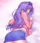  hair_intakes kanon long_hair mature minase_akiko purple_hair solo sweater zen 