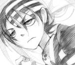  death_the_kid gofu greyscale male_focus monochrome sketch solo soul_eater traditional_media 