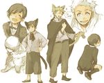  animal_ears artist_request baccano! black_hair blonde_hair blush cat_ears catboy czeslaw_meyer elmer_albatross engrish male_focus multiple_boys ranguage smile sparkle tail 