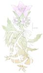  artist_name flower gradient kyo_(kuroichigo) monochrome monster_girl original plant_girl solo spot_color 