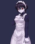  black_hair blue_skin devil_summoner hand_on_own_chest maid mary_(soul_hackers) megami_tensei pale_skin red_eyes short_hair shunzou solo soul_hackers 