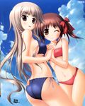  bikini bleed_through hayama_kanon natsu_ni_kanaderu_bokura_no_uta oozora_manatsu swimsuits tsukimori_hiro under_boob 