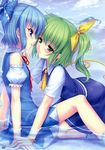  cirno daiyousei neko_works sayori touhou wet_clothes yuri 