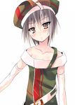  brown_eyes hat nagato_yuki shiranagi short_hair silver_hair simple_background solo suzumiya_haruhi_no_yuuutsu 