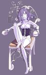  bad_id bad_pixiv_id barefoot chair copyright_request corset doll_joints empty_eyes feet full_body highres knee_up lantern long_hair purple_hair sitting solo tensugi_takashi 