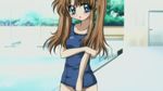  blue_eyes brown_hair nhk_ni_youkoso! one-piece_swimsuit school_swimsuit screencap solo swimsuit 