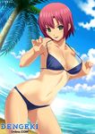  :p beach bikini breasts cloud day green_eyes koutaro large_breasts leaning_forward naughty_face navel non-web_source one-piece_tan outdoors palm_tree red_hair rio_rollins short_hair smile solo strap_lift super_blackjack swimsuit tan tanline tongue tongue_out tree underboob 