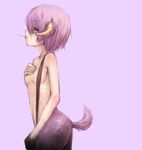  bad_id bad_pixiv_id copyright_request covering covering_breasts horns lowres monster_girl pink_hair sheep_girl short_hair solo sugimoto_gang suspenders tail 