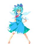  bad_id bad_pixiv_id blue_eyes blue_hair bow cirno lowres ribbon shiratamako short_hair solo touhou wings 