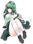  bad_id bad_pixiv_id crossed_arms green_eyes green_hair kochiya_sanae long_hair panties sitting solo touhou underwear yukizen 