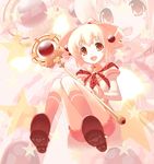  :d blonde_hair blush_stickers magical_girl naporu open_mouth orange_eyes original short_hair smile solo star wand zoom_layer 