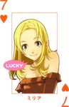  baccano! card card_(medium) enami_katsumi english miria_harvent official_art playing_card ryohgo_narita_(mangaka) solo 