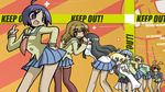  caution_tape ga_rune_pose galaxy_angel galaxy_angel_rune ichijou ikkyuu katagiri_himeko keep_out momose_kurumi momotsuki_gakuen_school_uniform multiple_girls no_legwear pani_poni_dash! parody rebecca_miyamoto sailor_collar school_uniform suzuki_sayaka tachibana_rei thighhighs uehara_miyako yellow_sailor_collar zettai_ryouiki 