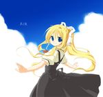  air blonde_hair blue_eyes hair_ribbon kamio_misuzu koshou_shichimi long_hair ribbon solo very_long_hair 