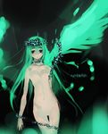  fantasy green green_hair nude original refeia solo wings 