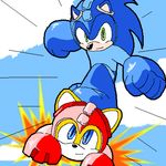  cosplay costume furry lowres oekaki parody rockman rockman_(character) rockman_(character)_(cosplay) rockman_(classic) sonic sonic_the_hedgehog tails_(sonic) trait_connection 