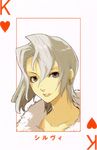  baccano! card card_(medium) enami_katsumi king_of_hearts_(card) official_art playing_card ryohgo_narita_(mangaka) solo sylvie_lumiere 