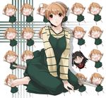  aka_ume barefoot bow fate/stay_night fate_(series) feet fujimura_taiga hair_bow multiple_girls sitting striped toosaka_rin 