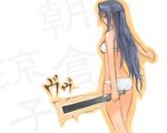  asakura_ryouko bikini h_(158cm) half_updo knife solo suzumiya_haruhi_no_yuuutsu swimsuit 