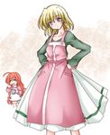  ahoge apron artist_request blonde_hair braid brushing_teeth closed_eyes earrings jewelry lyrical_nanoha mahou_shoujo_lyrical_nanoha mahou_shoujo_lyrical_nanoha_a's multiple_girls red_hair shamal twin_braids vita 