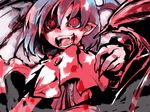 bat_wings blood bloody_clothes capelet crazy_eyes evil_smile red_eyes remilia_scarlet sayakata_katsumi shaded_face short_hair silver_hair smile solo touhou upper_body vampire wings 