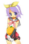  cosplay food fruit hiiragi_tsukasa kagamine_rin kagamine_rin_(cosplay) lucky_star mandarin_orange solo third-party_edit vocaloid 