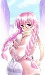  bag braid cold di_gi_charat glasses katou_ryouichi pink_hair scarf solo twin_braids usada_hikaru 