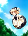  blonde_hair broom broom_riding flying hat kirisame_marisa maroppe solo touhou witch_hat 