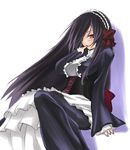  april_(coyote_ragtime_show) artist_request black_hair coyote_ragtime_show dress gothic long_hair red_eyes solo 