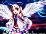  artist_request disgaea dress flonne long_hair makai_senki_disgaea ribbon solo very_long_hair wallpaper white_bloomers wings 