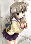  clannad hikarizaka_private_high_school_uniform ibuki_fuuko long_hair low-tied_long_hair nekogoro school_uniform solo starfish 