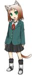  animal_ears blazer cat_ears hito jacket original school_uniform solo tail 