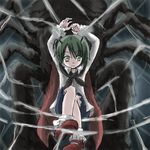  antennae artist_request bug cape green_eyes green_hair silk solo spider spider_web touhou wriggle_nightbug 