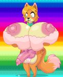  animated balls big_balls big_breasts breasts canid canine dickgirl fox huge_balls huge_breasts hyper intersex lysergide mammal wolfyhero 