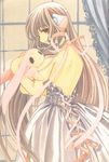  back bare_back chii chobits clamp doll dress long_hair ribbon solo 