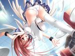  ass bent_over game_cg majiresu!!_~omatase_little_wing~ misakura_nankotsu panties red_hair thighhighs underwear waitress white_legwear white_panties 