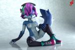  2019 3d_(artwork) anthro areola blue_eyes blue_fur breasts canid canine clothed clothing digital_media_(artwork) female fennec food footwear fox front_view fur gloves hair happy humanoid_hands inviting legwear looking_at_viewer mammal medium_breasts mostly_nude multicolored_fur navel nipples paladins pepper_(paladins) pink_nose popsicle pose presenting presenting_pussy purple_hair pussy shoes simple_background sitting smile solo spread_legs spreading ssurface3d stockings sucking tongue two_tone_fur video_games 