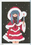  azuma_mayumi capelet christmas elemental_gelade highres red_capelet reverie_metherlence santa_costume solo 