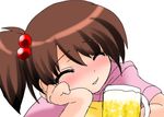  alcohol beer closed_eyes drunk kyon_no_imouto namamo_nanase side_ponytail solo suzumiya_haruhi_no_yuuutsu 