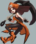  anchor brown_hair guilty_gear hat ippo long_hair may_(guilty_gear) orange_hat orange_shirt pantyhose shirt solo 