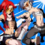  1girl genderswap genderswap_(ftm) genderswap_(mtf) goggles kamina kamina_shades long_hair lowres luli oekaki sarashi tengen_toppa_gurren_lagann thighhighs yoko_littner 