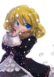  blonde_hair blush breath kirisame_marisa snow snowing solo tao_(kadoya) touhou 