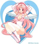  angel boots breasts cleavage girls_bravo large_breasts long_hair mario_kaneda miharu_sena_kanaka nurse pink_hair solo thighhighs wings 