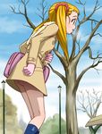  autumn bag coat gloves haruyama_kazunori kasugano_urara_(yes!_precure_5) no_panties precure shoulder_bag solo yes!_precure_5 