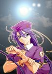  artist_request bracelet braid jewelry melty_blood purple_eyes purple_hair sion_eltnam_atlasia solo tsukihime 