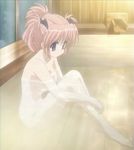  bath blue_eyes breasts goshuushou-sama_ninomiya-kun nude pink_hair screencap sitting solo tsukimura_mayu 