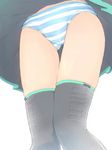  akinbo_(hyouka_fuyou) close-up hatsune_miku panties pantyshot striped striped_panties thigh_gap thighhighs underwear upskirt vocaloid 