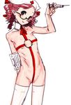  copyright_request drill_hair flat_chest glasses goshiki_suzu jpeg_artifacts naked_ribbon nurse ribbon sketch solo thighhighs twintails 