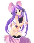 animal_ears bunny_ears hiiragi_kagami lowres lucky_star panties purple_hair skirt solo sora_to_umi underwear vest 